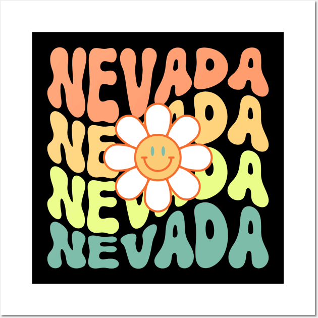 Nevada Groovy Daisy Travel Wanderlust State Wall Art by Lavender Celeste
